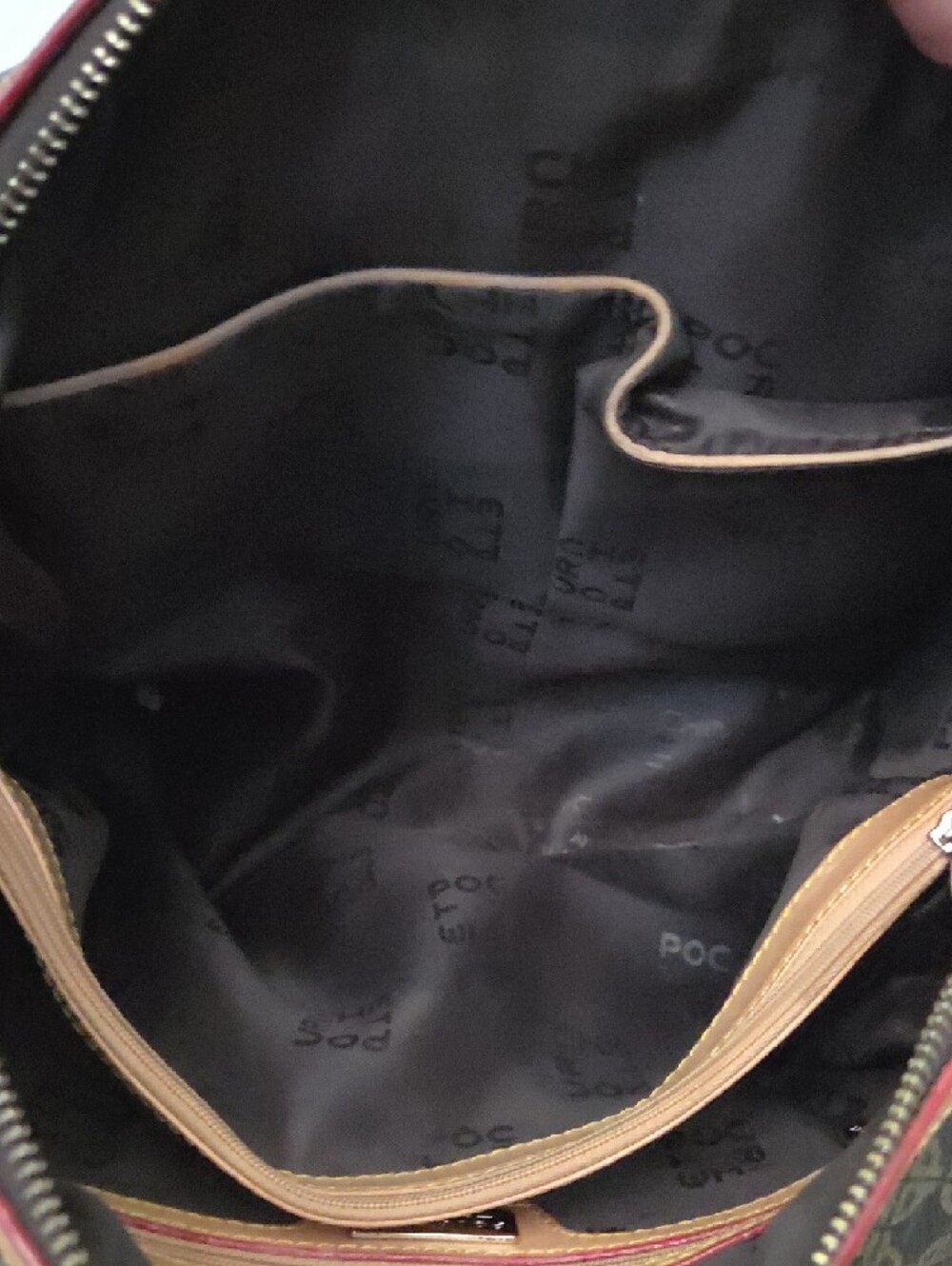 Vintage Maison Pourchet Leather Crossbody Satchel w Tan Trim & Canvas Strap - Picture 8 of 16